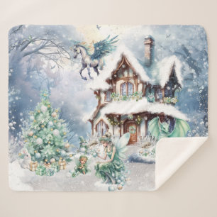 Magical and Whimsical Christmas Fairy Sherpa Blanket