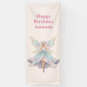 Magical Angel Fairy Pastel Colors Birthday Banner
