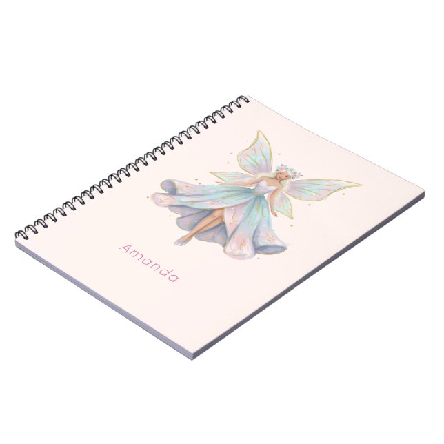 Magical Angel Fairy Pastel Colors Notebook (Left Side)