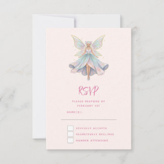 Magical Angel Fairy Pastel Colors RSVP Card