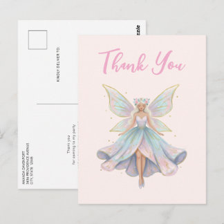 Magical Angel Fairy Pastel Colors Thank You Postcard