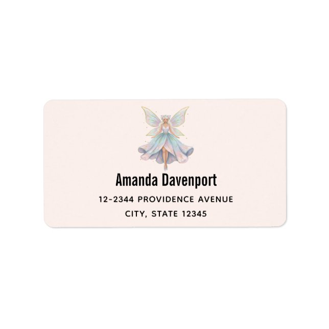 Magical Angel Fairy Pastel Colours Address Label (Front)