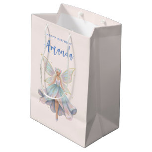 Magical Angel Fairy Pastel Colours Birthday Medium Gift Bag