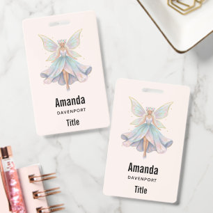 Magical Angel Fairy Pastel Colours Business ID Badge