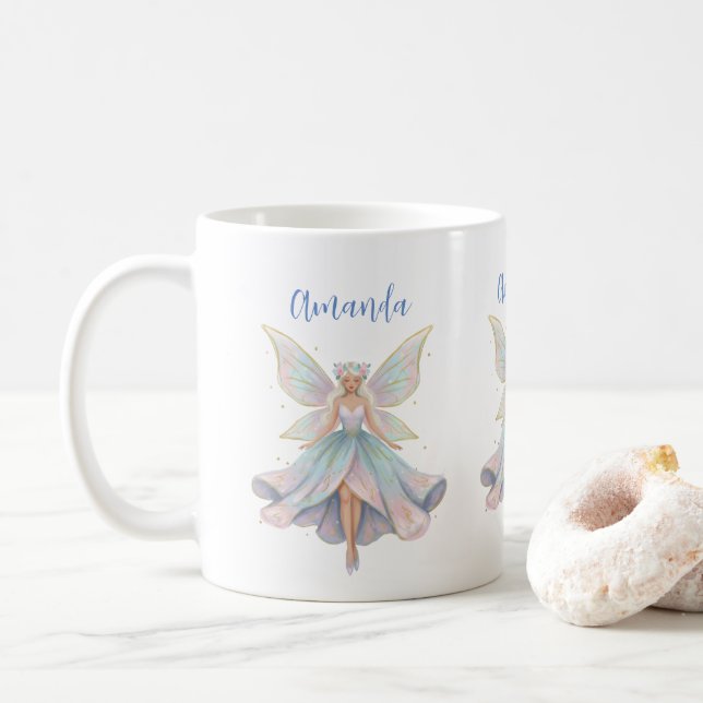 Magical Angel Fairy Pastel Colours Coffee Mug (With Donut)