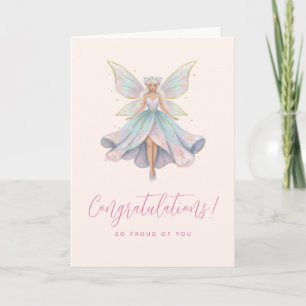 Magical Angel Fairy Pastel Colours Graduation Card