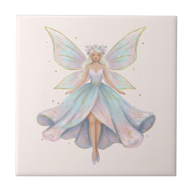 Magical Angel Fairy Pastel Colours Tile (Front)