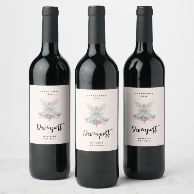 Magical Angel Fairy Pastel Colours - Wine Making Label (Bottles)