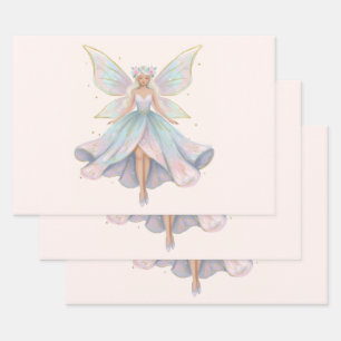 Magical Angel Fairy Pastel Colours Wrapping Paper Sheet