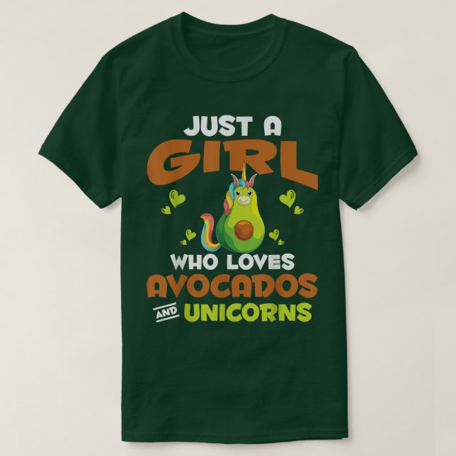 Magical Animal Just A Girl Who Loves Avocados And  T-Shirt (Design Front)
