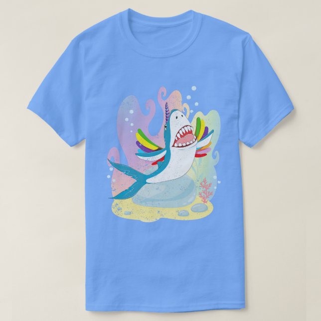 Magical Animal Unicorn Lover Cute Ocean Animal Sha T-Shirt (Design Front)