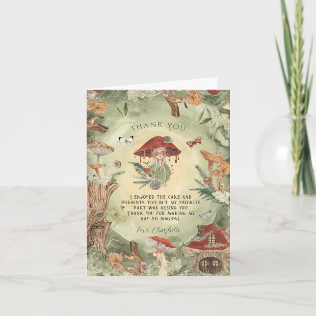 Magical Autumn Forest Fairy | Thank You Card (Front)