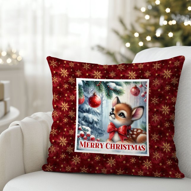 Magical Baby Fawn Cozy Winter Kids Room Decor Xmas Cushion (Magical Baby Fawn Cozy Winter Kids Room Decor Christmas Pillow

)