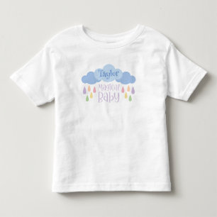 Magical Baby Pastel Rain & Cloud Custom Name Baby  Toddler T-Shirt