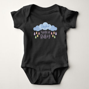 Magical Baby Pastel Rain & Cloud Custom Name Bodysuit