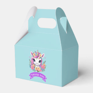 Magical Baby Unicorn with Flowers Favour Box