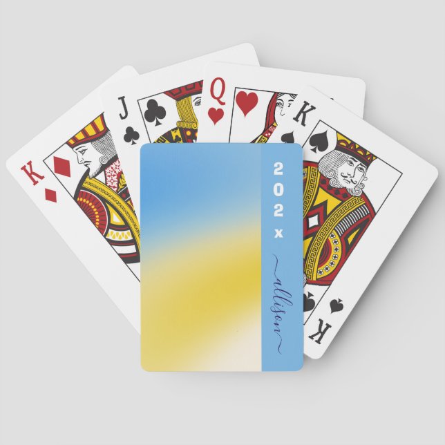 Magical background name Personalised  Playing Cards (Back)