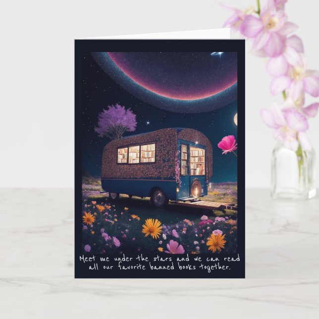 Magical Banned Bookmobile  Card (Orchid)