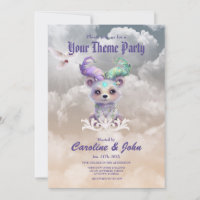 Magical bear cub in pastel glitter. 