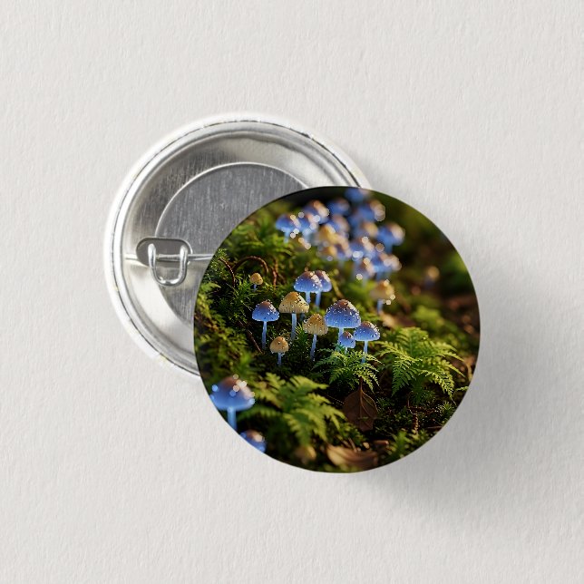 Magical Bioluminescent Fungi - Deep Forest 3 Cm Round Badge (Front & Back)