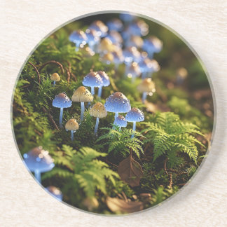 Magical Bioluminescent Fungi - Deep Forest Coaster