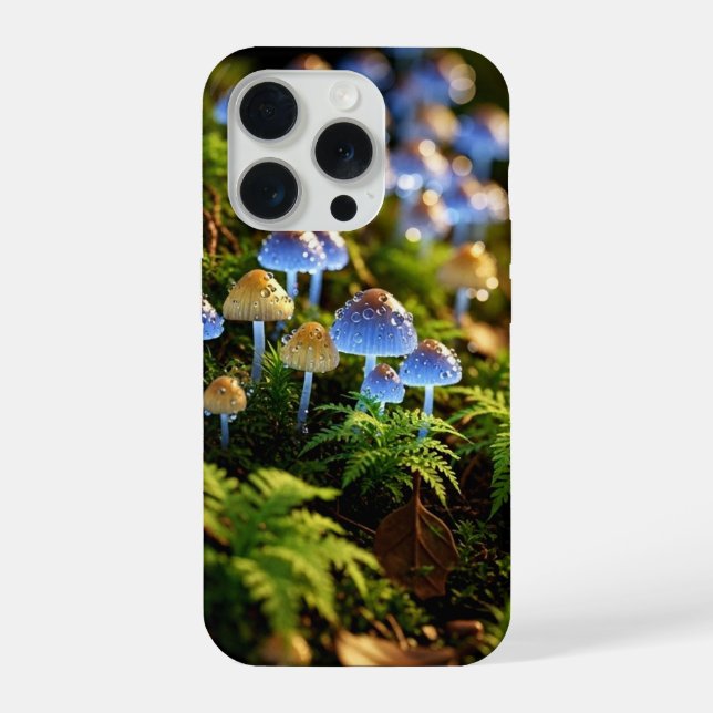 Magical Bioluminescent Fungi - Deep Forest iPhone Case (Back)