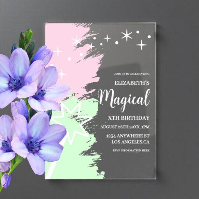 Magical Birthday Acrylic Invitations (Creator Uploaded)