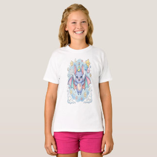 Magical Birthday Bat: Kawaii Pastel Sky Adventure T-Shirt