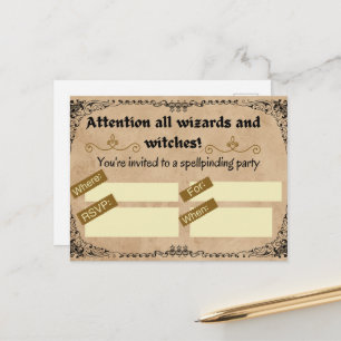 Magical Birthday Party For Wizard Or Witch Postcard