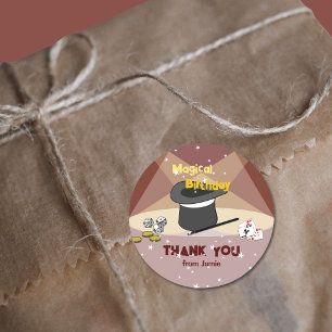 Magical Birthday Thank You From Name Classic Round Sticker