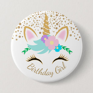 Magical Birthday Unicorn 7.5 Cm Round Badge