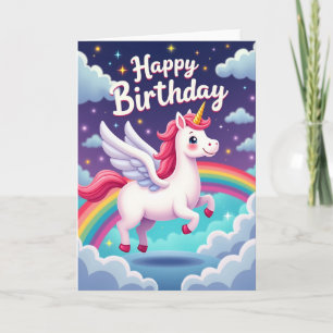 Magical Birthday Winged Horse Card
