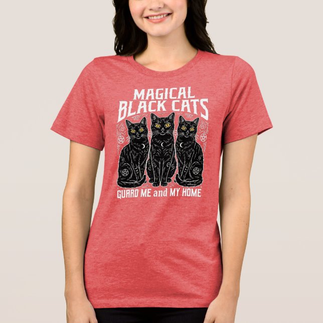 Magical Black Cats Tri-Blend Shirt (Front)