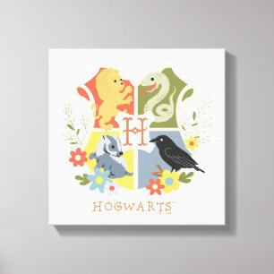 Magical Blooms HOGWARTS™ Crest Canvas Print