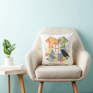 Magical Blooms HOGWARTS™ Crest Cushion