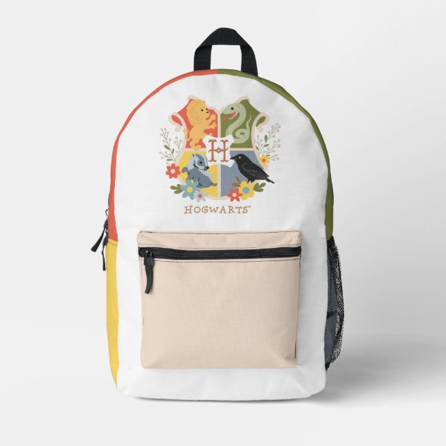 Magical Blooms HOGWARTS™ Crest Printed Backpack (Front)