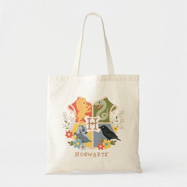 Magical Blooms HOGWARTS™ Crest Tote Bag (Front)