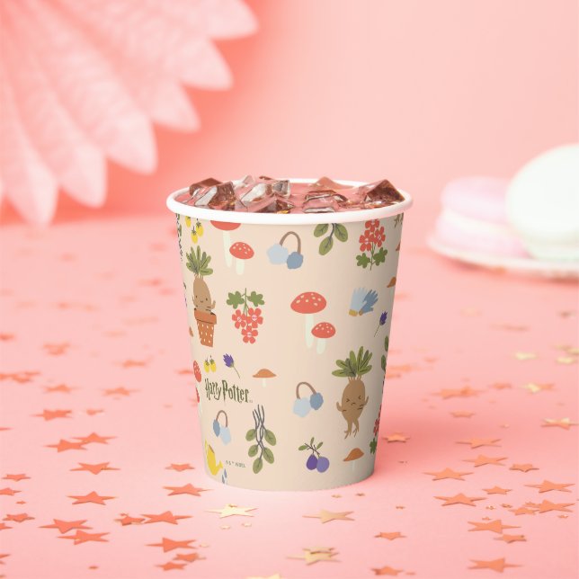 Magical Blooms Mandrake Pattern Paper Cups (Insitu)