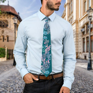 Magical Blooms Personalize Monogram Tie