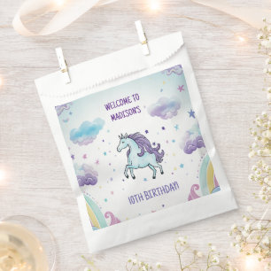 Magical Blue and Purple Unicorn Birthday Favour Bags
