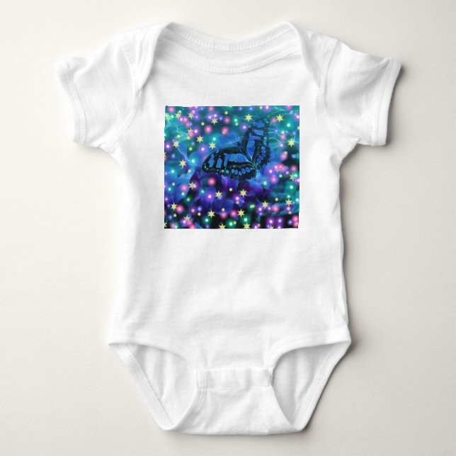 Magical Blue Butterfly Baby Bodysuit (Front)