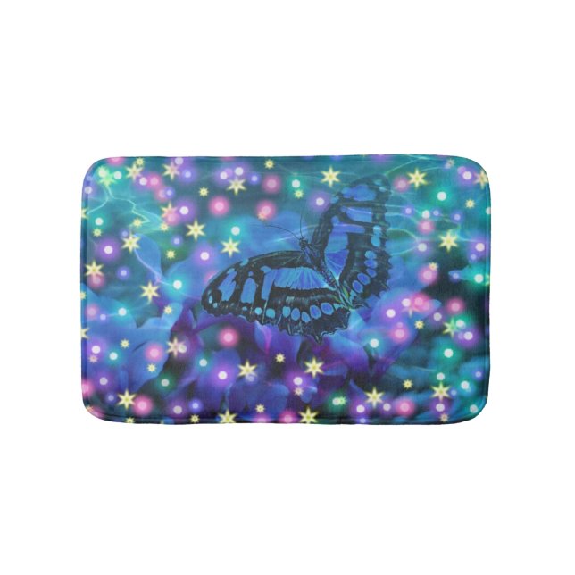 Magical Blue Butterfly Bath Mat (Front)