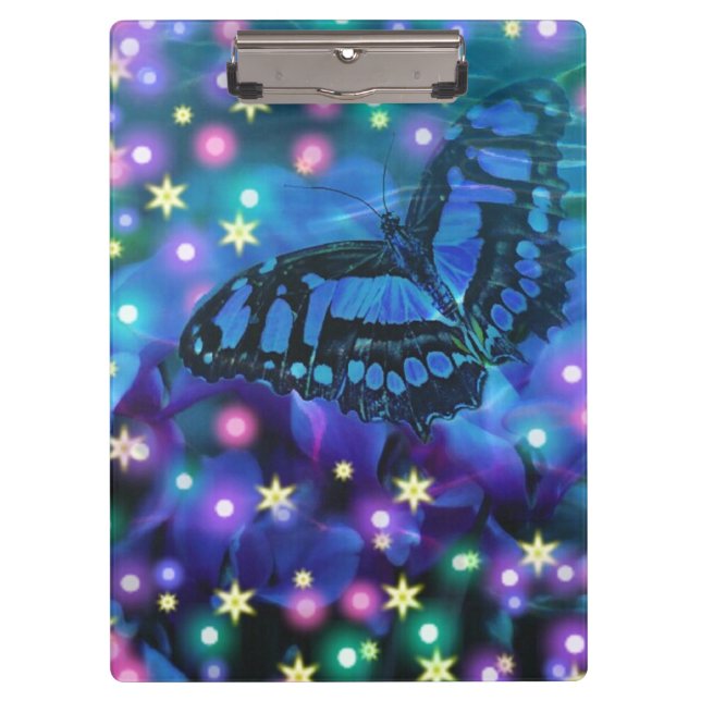 Magical Blue Butterfly Clipboard (Front)