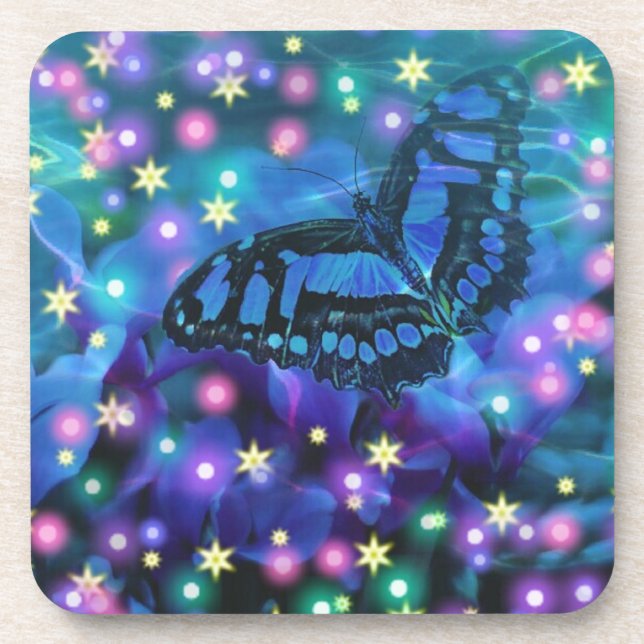 Magical Blue Butterfly Coaster (Front)