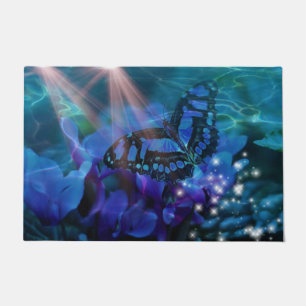 Magical Blue Butterfly Doormat