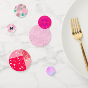Magical blue butterfly pink glitter art confetti