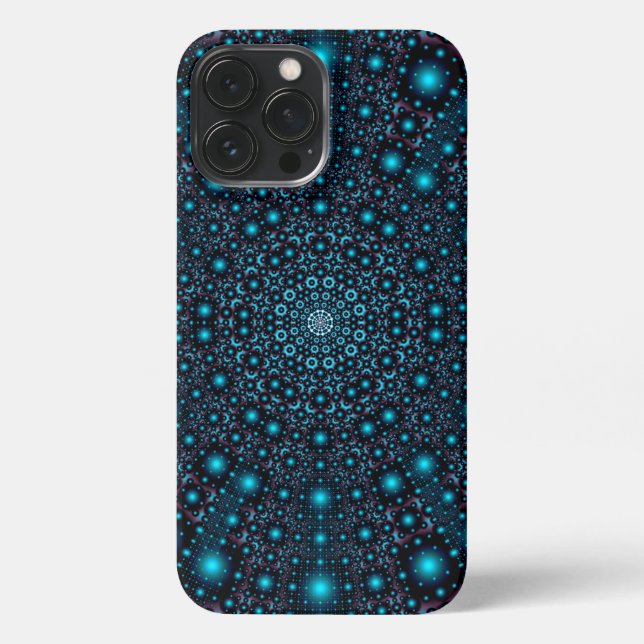 Magical Blue Glow Mandala iPhone Case (Back)