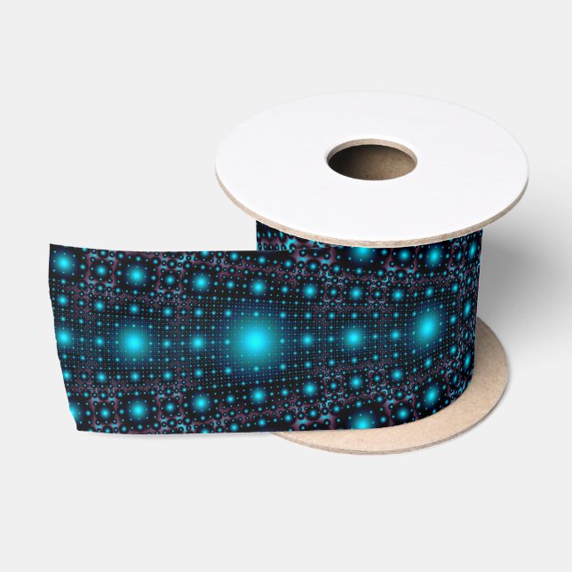 Magical Blue Glow Mandala Satin Ribbon (Spool)