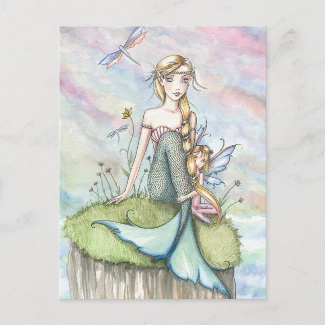 Magical Bluff Mermaid and Fairy Postcard (Front)