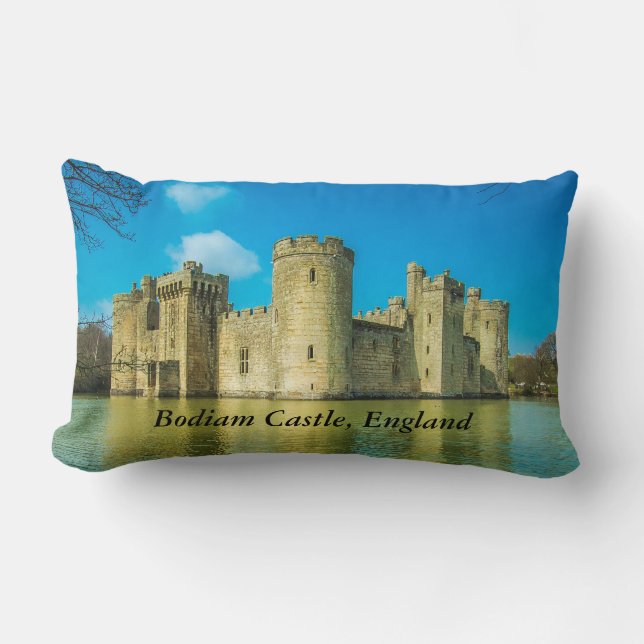 Magical Bodiam Castle in East Sussex England Lumbar Cushion (Front)